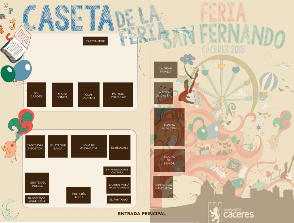 Plano Casetas Feria San Fernando Cáceres 2015