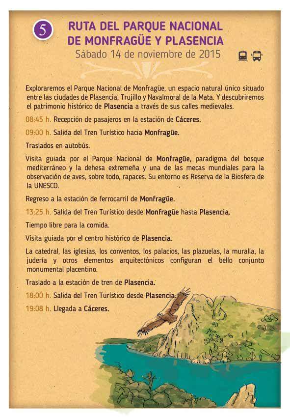 Ruta Parque Nacional de Monfragüe y Plasencia, Trenes Turísticos de Extremadura.