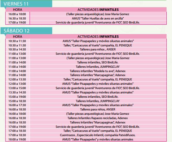 Actividades Infantiles FIO 2016 Viernes y Sábado
